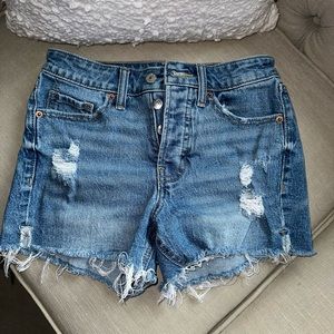 OG High Rise Straight Denim Shorts